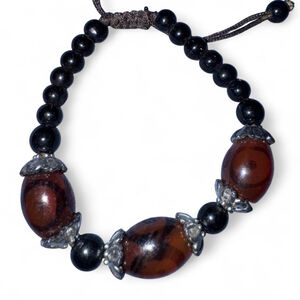 Brown and black beaded bracelet #
bohostyle #jewelry #Bracelet #cute